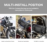 wiipara Motorcycle Saddle Bag PU Leather Round Handlebar Tool Bag Large view 5