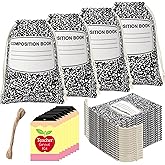 Sweetude 24 Set Teacher Appreciation Gifts Drawstring Bags Composition Notebook Bags with Tags Teacher Supplies Survival Kit Thank You Canvas Gift Wrap for Holiday Graduation Birthday Party