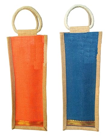 GREAN Combo Coloured Jute Bottle Bag-Set of 2