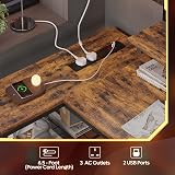 Bestier 106.5cm L Shaped Desk with 3 Outlets 2 USB LED RGB Lights view 4