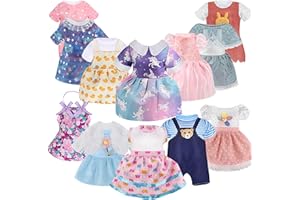YAYYAY 12-Inch Doll Clothing Accessories - 12 inch Baby Doll Clothes [12 Sets Princess Styling ] for 10 inch Dolls /11 inch Baby Dolls/ 12 inch Baby Dolls (Kids Gift)