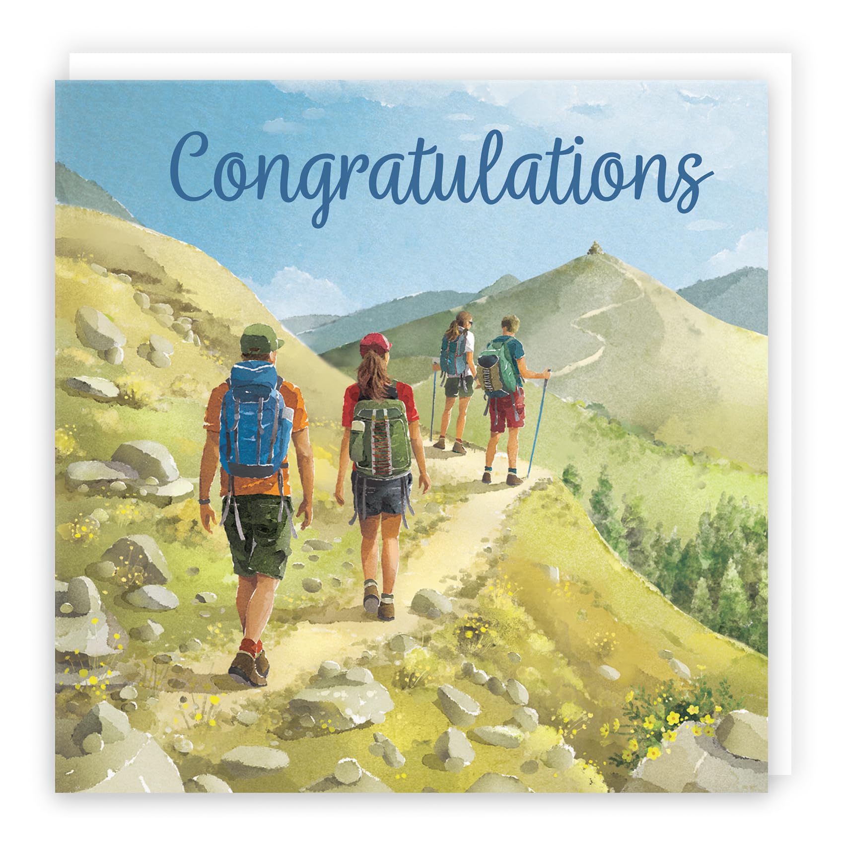 Hunts England - Walking Fun Congratulations Card For Him, Her - Milo's Gallery - Walkers Congratulations Card - Well Done Card For Exams, Promotion, Driving Test, Graduation, etc.