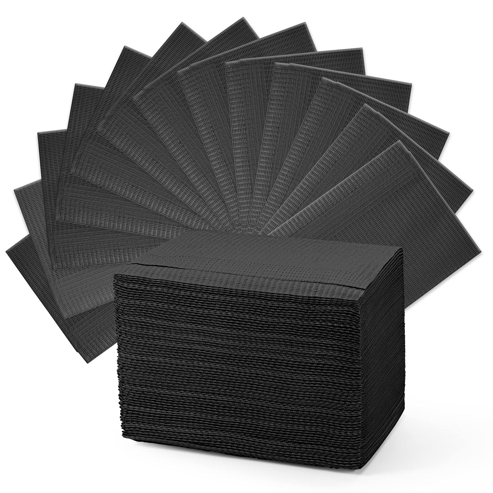 Annhua Dental Bibs 60 PCS Disposable Tattoo Bibs, 13" x 18" Waterproof Dentist Bibs 3 Ply Dental Sheets for Tattoo| Dental Clinic| Patient Feeding - Black