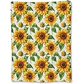 Ti Caldi Sunny Sunflower Blanket, Soft Lightweight Flannel Throw Blanket for Couch, Bed, Travel, Living Room & Home Decor, Cozy Warm Fluffy Fuzzy Blankets for Adults Kids Women Girls 60×50 in