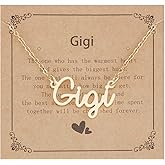 Kivosliviz Gigi Gifts for Grandma Jewelry from Grandson Women Mothers Day Ideas Gold Necklace for Gigi