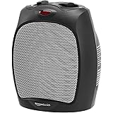 Amazon Basics 1500W Ceramic Personal Heater with Adjustable Thermostat, Black