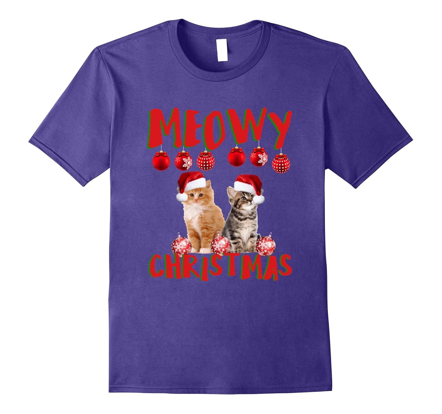 Merry Christmas, Meowy Christmas ,cute Cat T-Shirt-ANZ