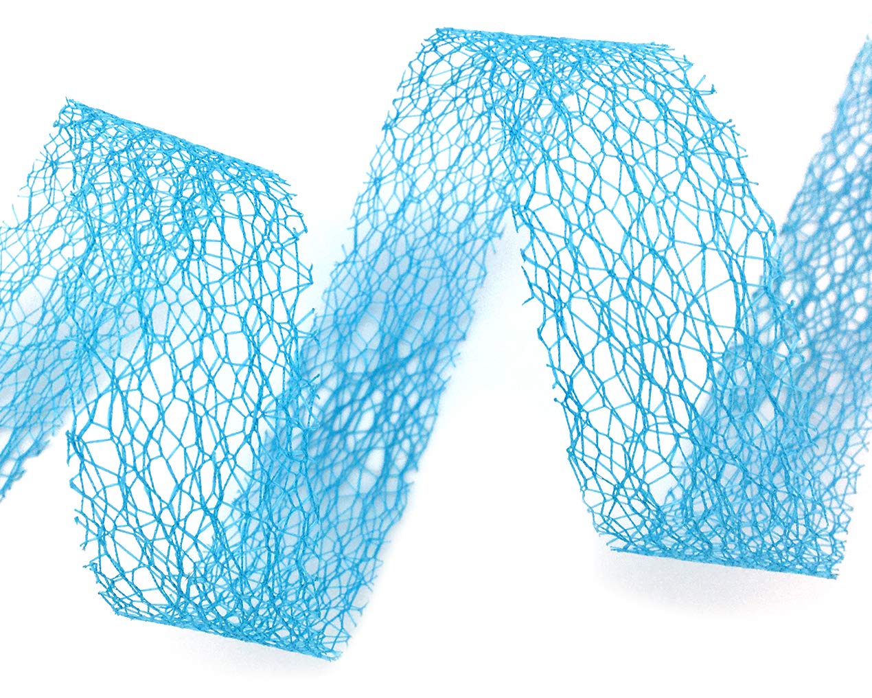 finemark 20 m x 38 mm Mesh Ribbon Lea Turquoise (72) Floristry Ribbon Gift Ribbon Decorative Grid Decorative Floristry Ribbon for Crafts Decorating without Wire