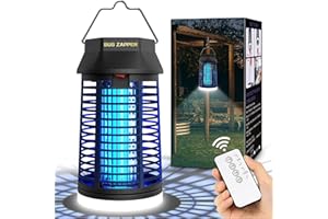 LUOJIBIE Remote Control Bug Zapper, Outdoor & Indoor Electric Mosquito Killer with LED Light, Waterproof Fly Trap & Insect Catcher, Plug-in Insect Repellent for Outside, Patio, Garage, Home, and Garden