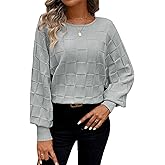 Pink Queen Women's Fall Sweaters 2025 Casual Long Batwing Sleeve Oversized Crewneck Pullover Winter Fashion Trendy Outfits