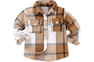 MAMAMI Kids Little Boys Girls Baby Long Sleeve Button Down Red Plaid Flannel Shirt Plaid Girl Boy NB-6T