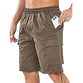 NORTHYARD Mens Twill Casual Cotton Cargo Shorts Drawstring Elastic Waist & 6 Pockets Classic Work Shorts for Men