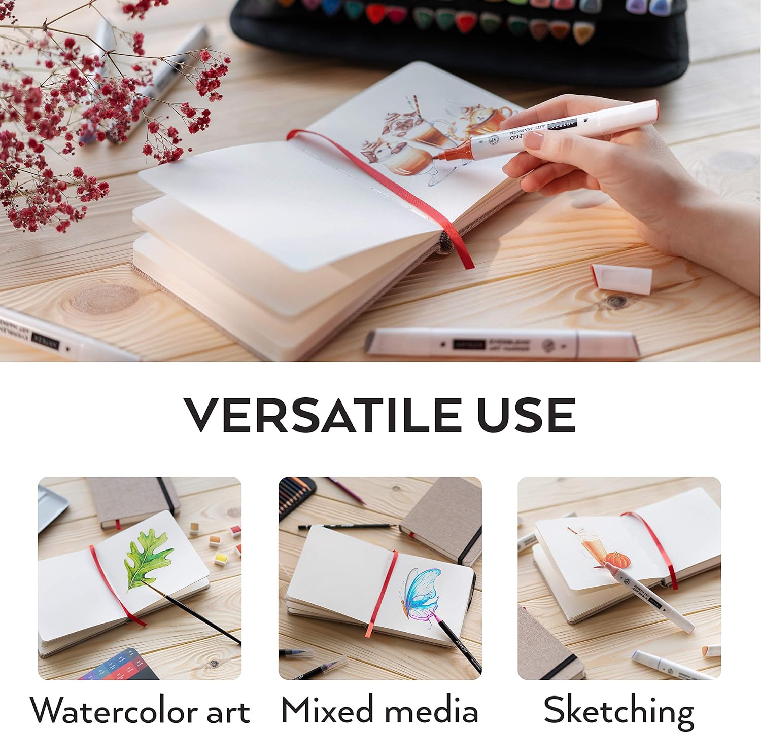 Papier Papierprodukte Lexytrad Es 22 9 X 30 5 Cm Arteza Aquarellpapier Skizzenbucher Graues Hardcover Skizzenbuch Gouache Acryl Je 32 Blatt Ringbuch Fur Aquarell Bleistifte 300 G M Aquarellbuch 2er Pack