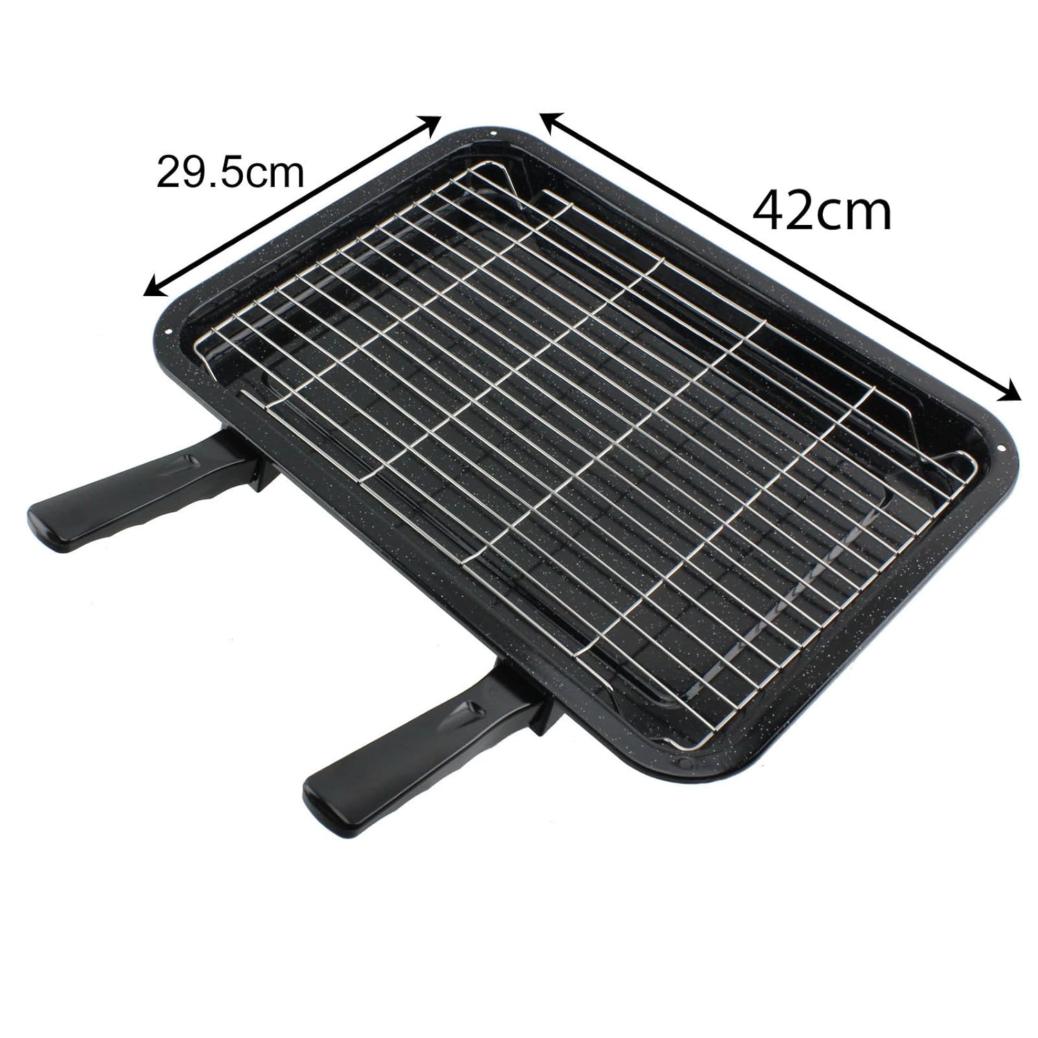 SPARES2GO Medium Grill Pan, Rack & Dual Detachable Handles for Tricity