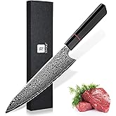 TIVOLI Damascus Chef Knife 8 inch,Japanese Hand Forged High Carbon Kitchen Knife With Octagonal Handle,Ultra Sharp Professional Cooking Knife With Premium Gift Box for Slicing, Dicing,Chopping