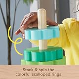 Fisher-Price Wood Toddler Ring Stacker 10-Piece FSC Non-Toxic Paint view 3