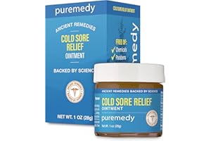 Puremedy Cold Sore + Fever Blister Relief Ointment, All Natural Homeopathic Lip & Skin Salve Soothes Symptoms, Safe for Kids, 1 oz. (Pack of 1)