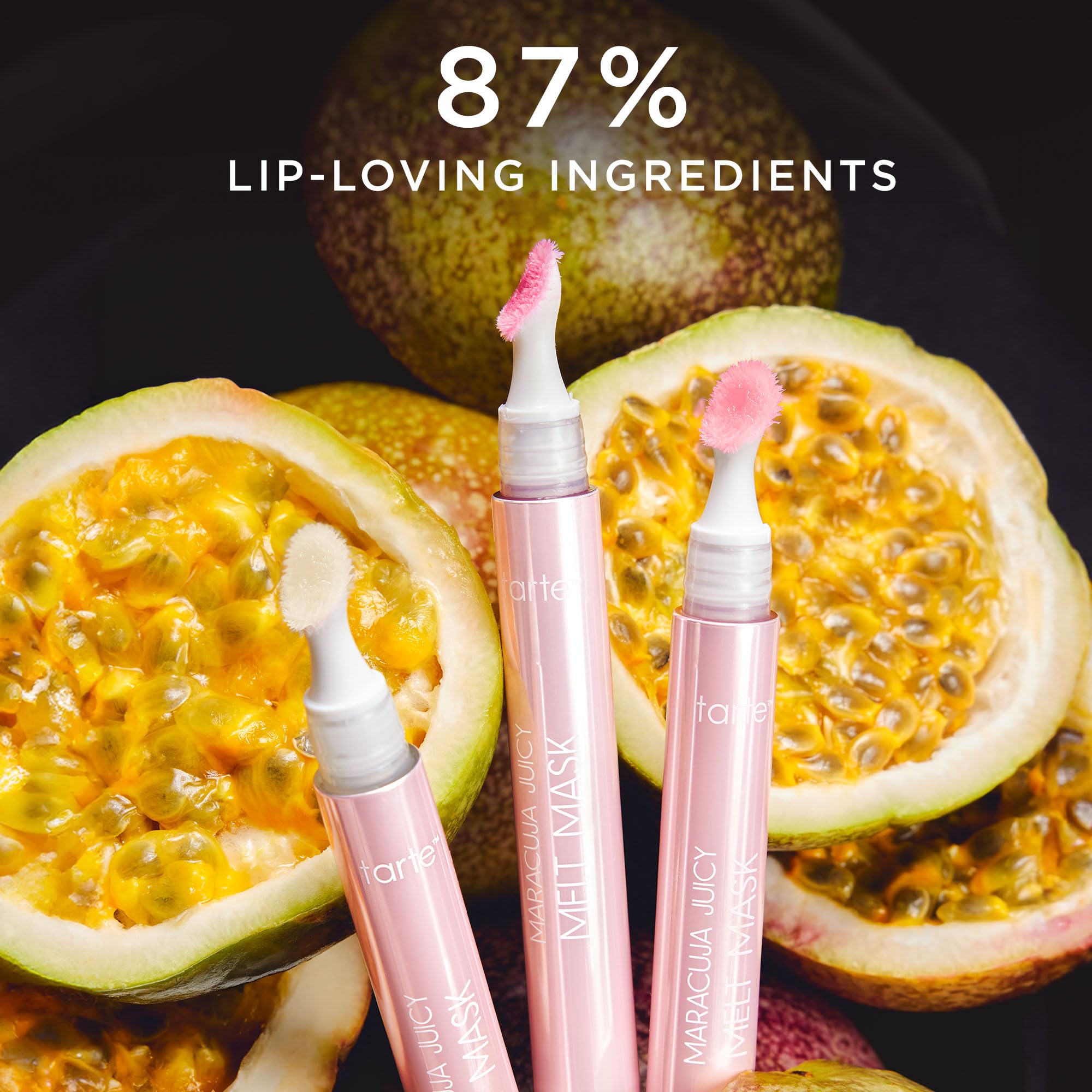 tarte maracuja juicy melt mask – Lip Mask, Balm & Lipgloss with Vitamin E & Shea Butter, Hydrating Overnight Treat for Soft, Smooth, Nourished Lips, Vegan & Cruelty Free