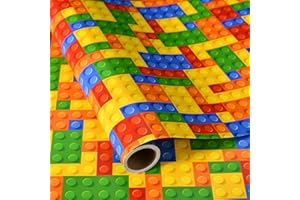 Titiweet Building Bricks Wrapping Paper Roll - Mini Roll 17 Inches X 16.4 Feet, Birthday Christmas Wrapping Paper for Boys Girls(Building Bricks)
