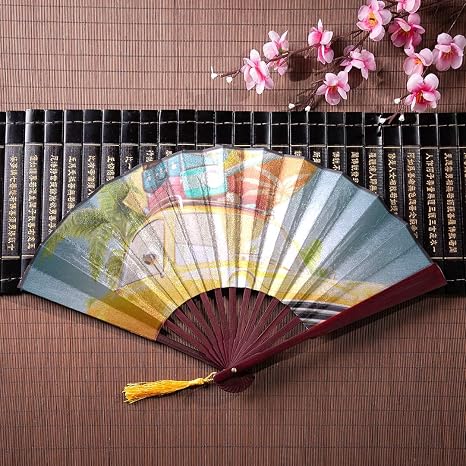 Amazon Com Jxcsgbd Hand Fans Favorite Holidays And Wagons With Bamboo Frame Tassel Pendant And Cloth Bag Japanese Accessories Fan Folding Fan Wall Decor Japanese Fan Wall Decor Home Kitchen