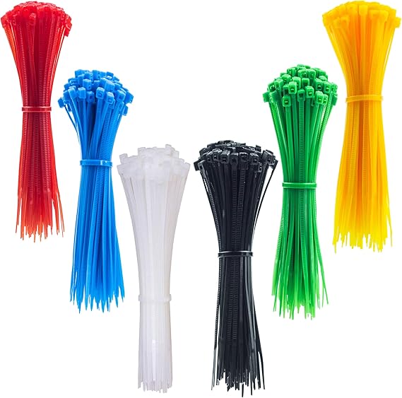 4 Inch Thin Zip Ties, 120pcs Clear Nylon Cable Ties, 6 MultiColors