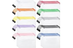 30Pcs 10 Colors Small Zipper Mesh Pouch, A6 Size 7x4.8 in Waterproof Zip Mesh Bag, Plastic Document Pouches, Wallet File Bags