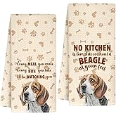 InnoBeta Beagle Gifts, Kitchen Towel 2 Pack with Beagle, 16x24 in Microfiber Dish Tea Towel, Hand Towel Gifts for Housewarming, Birthday, Christmas