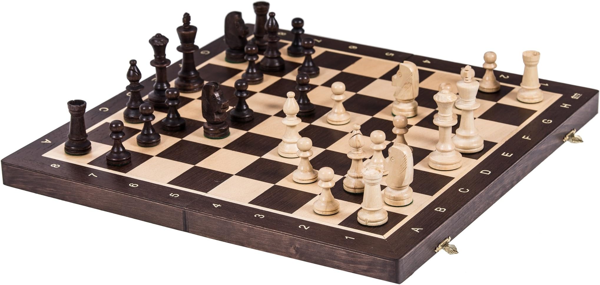 SQUARE - Wooden Chess Tournament No. 5 - WENGE - Chessboard & Chess Pieces