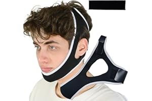 INCANDESCO Anti Snoring Chin Strap, Chin Strap for Sleeping, Premium Airflow Jaw Strap, Stop Snoring Chin Strap, Snoring Solution for Men and Women, Breathable Chin Strap with Adjustable Velcro (White)