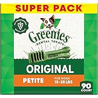 GREENIES Dog Treats Original Petite Natural Dental Care, (90 Treats) 54oz. Pack