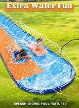 Sloosh 22.5ft Double Lawn Water Slide with Sprinklers and 2 Boards view 4