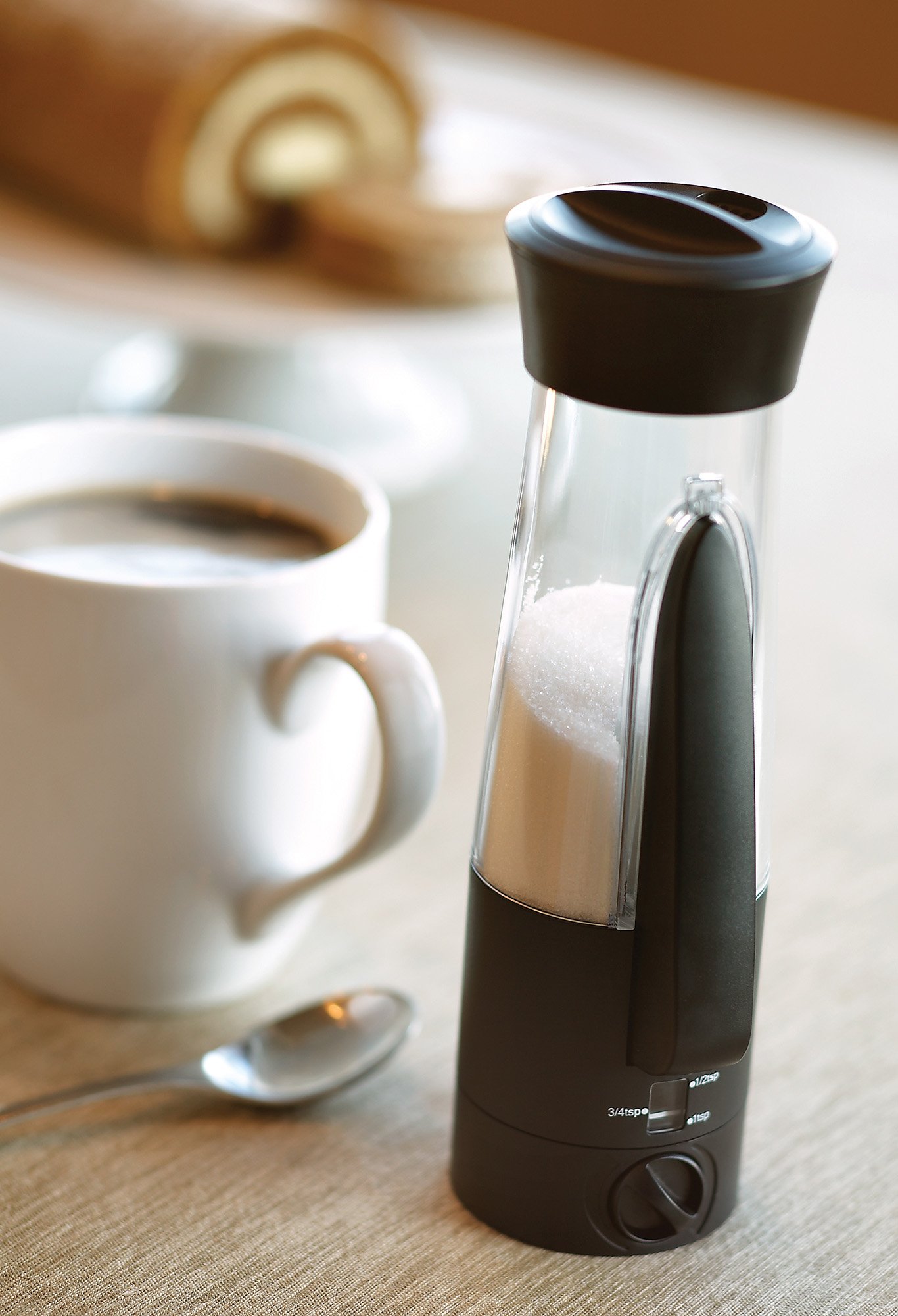 Fox Run KitchenArt Automeasure Adjustable Sugar Dispenser/Shaker, Black