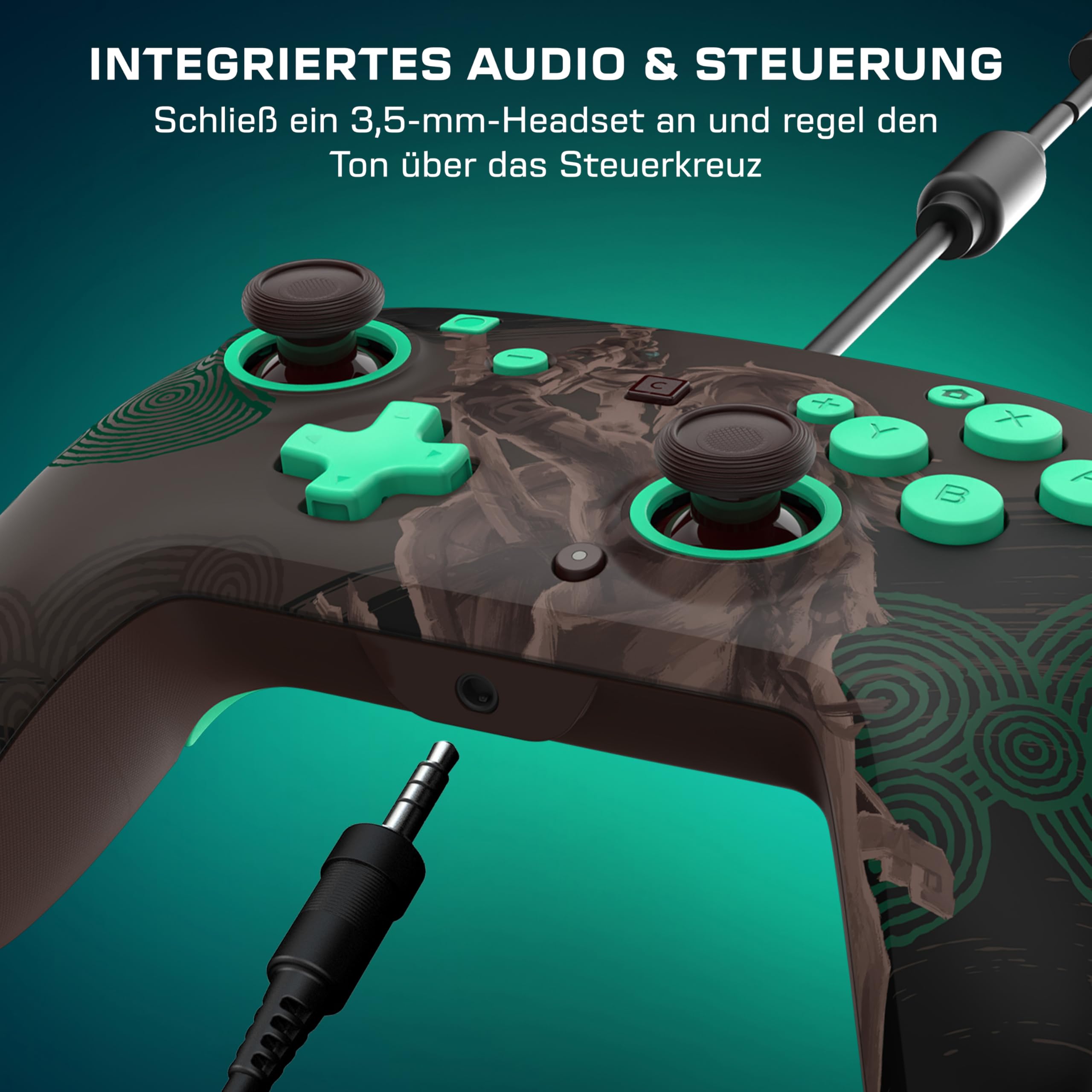 Turtle Beach Rematch Wired Gaming Controller: The Legend of Zelda - Officially Licensed for Nintendo Switch 2, Nintendo Switch, & Nintendo Switch - OLED Model, Glow-in-the-Dark, Hall-Effect 7