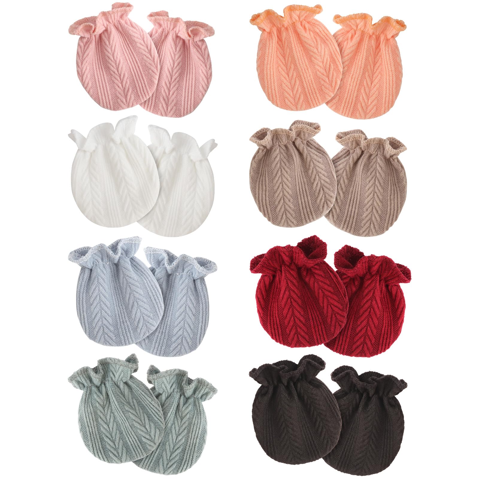 Photo 1 of AQOKKA Newborn Baby Mittens No Scratch Cotton Elastic Wrist Gloves Infant Toddler Mittens for Baby Boy Girl 0-6 Months