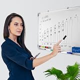 Nyxi Whiteboard 70x50 cm Dry-Wipe Magnetic Aluminium Frame with Zinc Sheet view 6