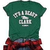Selorian Christmas Shirt Womens It's A Beaut Clark Shirt Funny Christmas Tree T Shirt Xmas Short Sleeve Holiday Top