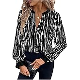 SHENHE Women's V Neck Long Sleeve Blouse Dressy Casual Fall Going Out Top Business Work Shirt