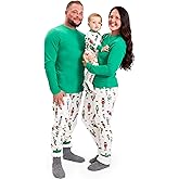 HonestBaby Family Matching Holiday Pajamas 100% Organic Cotton for Men, Women, Kids, Toddlers, Baby Boys, Girls, Unisex, Pets