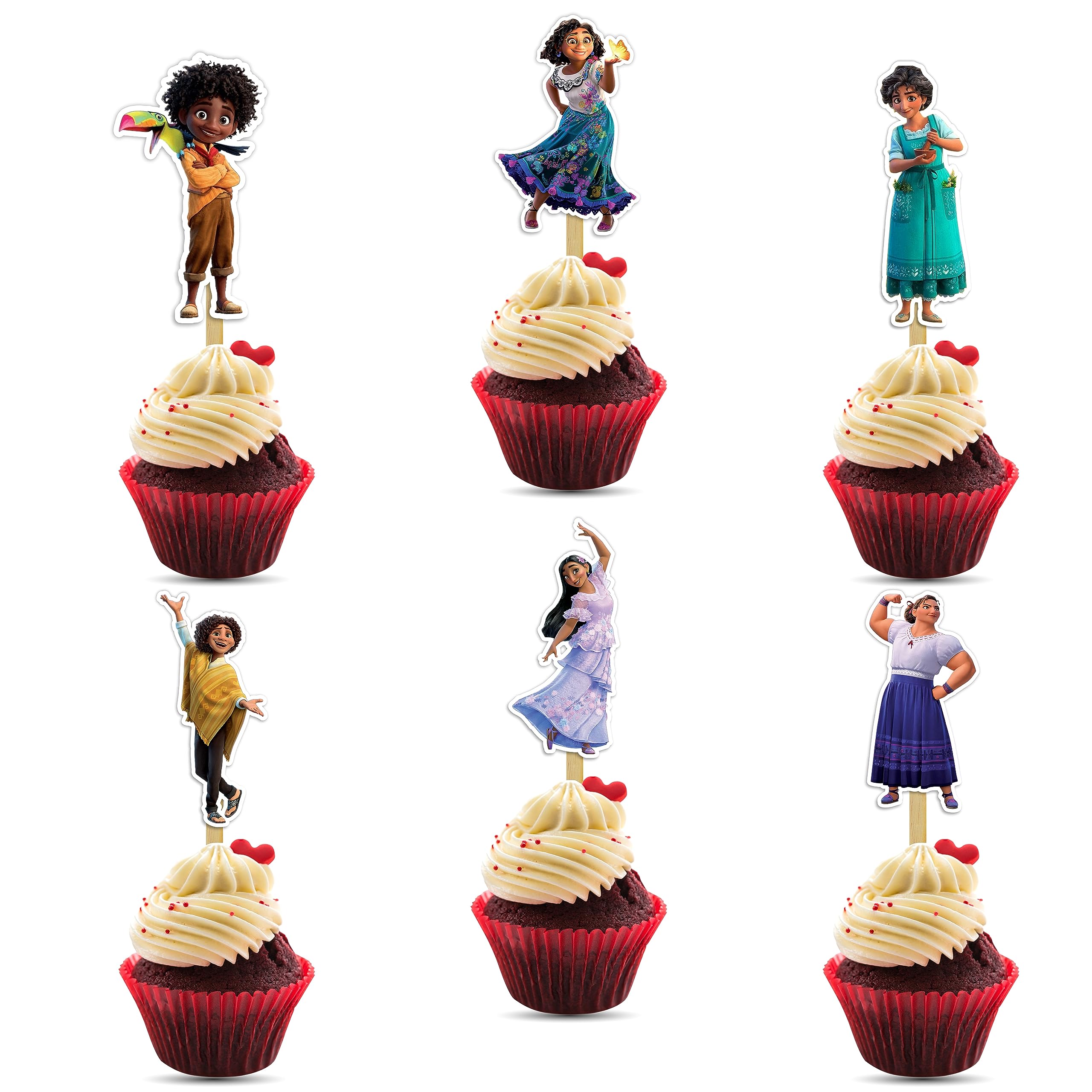 "Encato Cupcake Topper – Magical Birthday Cake Decoration – Colorful Cartoon-Themed Party Cupcake Picks – Perfect Birthday Party Supplies for Girls & Boys, Family Celebration, and Special Events"