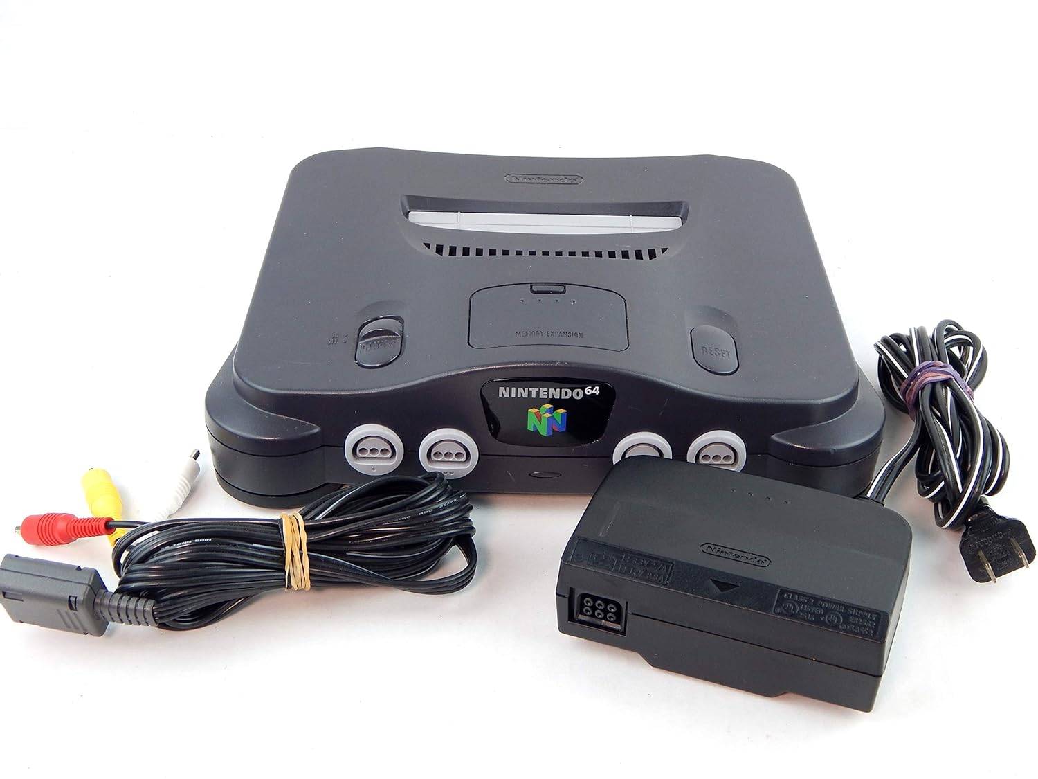 N64 System with Controller, Hookups, and Super Mario 64: Video Games