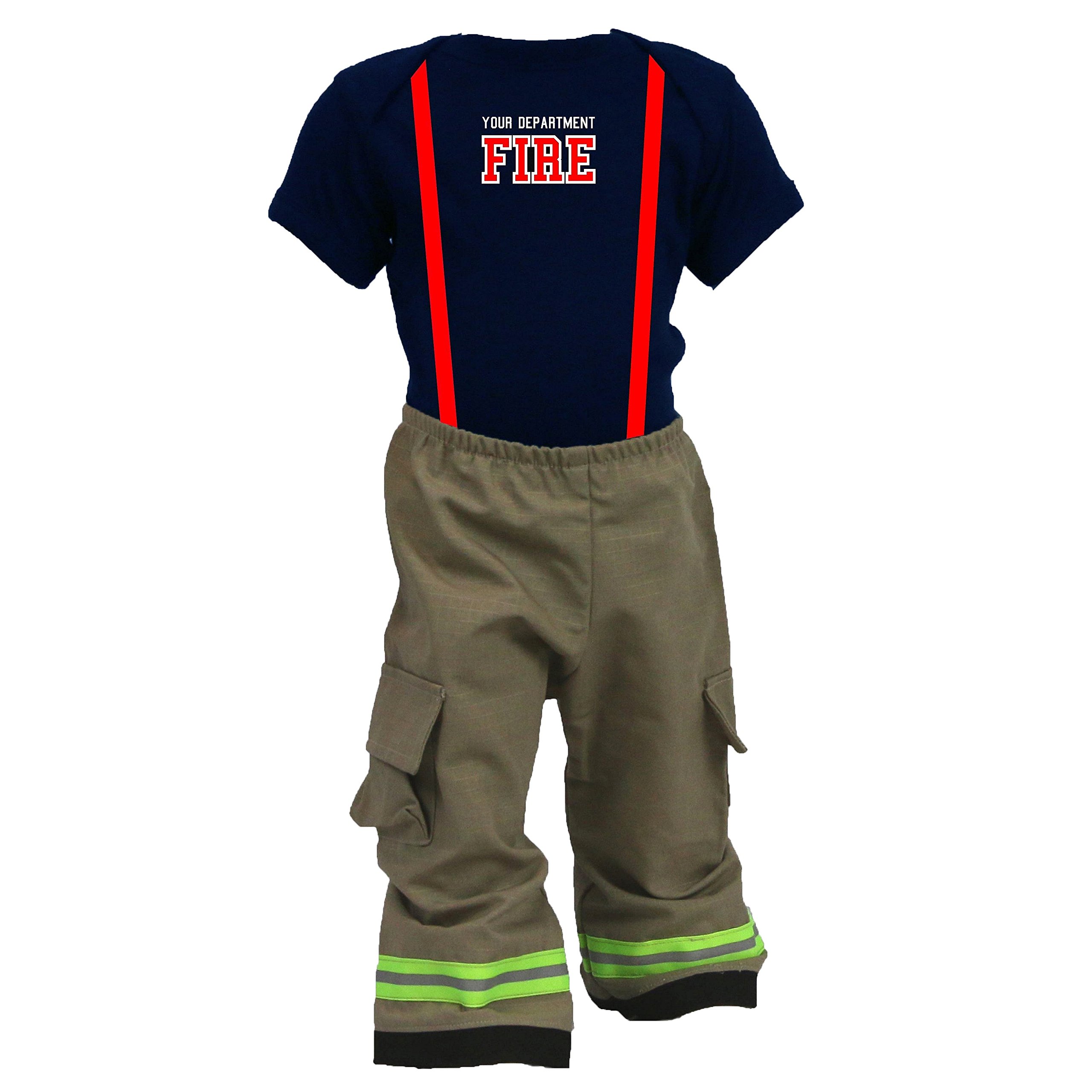 Firefighter Original Personalized Tan 2-Piece Baby Outfit