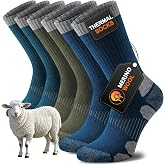Niorasen Merino Wool Socks for Men &amp; Women, Thermal Winter Crew Warm Socks | seamless toe and cushioned comfort, ideal for cold weather, work boots, hiking and holiday stocking stuffers, gift