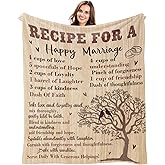Kazdan Wedding Gifts for Couples 2025, Wedding Gifts for Newlyweds, Gifts for Her Blanket, Bridal Shower Gifts Bride to Be, Happy Anniversary Marriage Gifts for Couple Throw Blanket 60"x50"