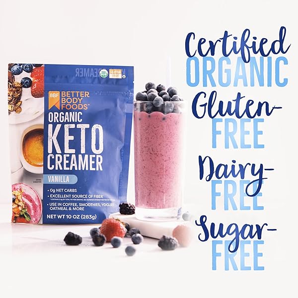 BETTERBODY FOODS ORGANIC KETO CREAMER, VANILLA CREAMER, DAIRY-FREE, GLUTEN-FREE, 10 OZ, WHITE, 1 COUNT