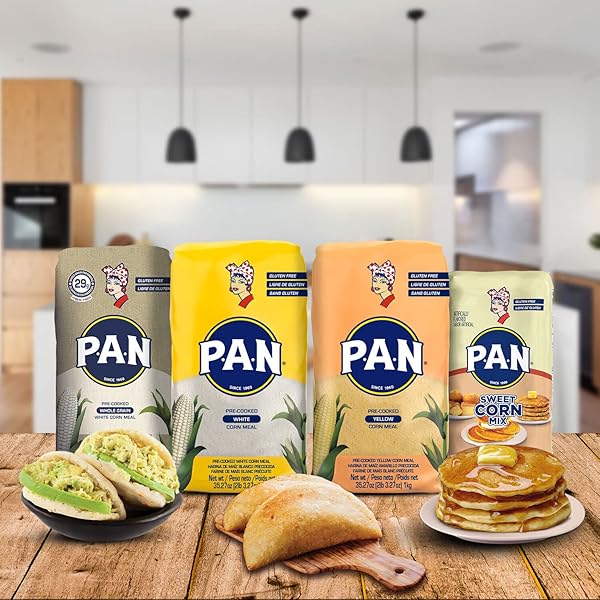 P.A.N. WHOLE GRAIN WHITE CORN MEAL – PRE-COOKED GLUTEN FREE AND KOSHER FLOUR (2LB 3.27OZ) (PACK OF 1)