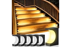 ZOOI Solar Step Lights for Outside, Step Lights Outdoor Waterproof, Outdoor Solar Stair Light for Yard, Garden Decor for Outside, Solar Garden Lights for Step, Stair, Patio, Porch, Deck Decor, 6PCS