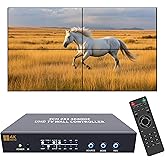 ISEEVY 4K60 Video Wall Controller 2x2 UHD TV Wall Controller 1X2 2X1 1X3 3X1 1X4 4X1 Support HDMI USB-C 4K60 Inputs and 4X HDMI 4K Outputs for max 4 TVs into 1 Wall