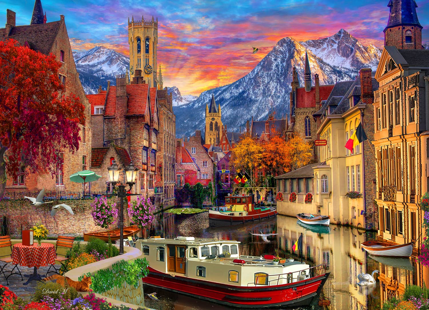 Vermont Christmas Company European Canal Jigsaw Puzzle 1000 Piece