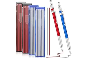 2 Pcs Welders Pencil with 48 PCS Round Refills Mechanical Pencils Metal Welding Marker for Tube Pipe Fitter Welder Steel Cons