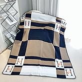 Fcteap h Blanket Soft Fleece Sofa Throw Blanket for Women Couch Bed Plush Wool Stitch Flannel Cozy Large Comfy Quilt Aesthetic New Home Living Dorm Bedroom Decor Travel Essentials Gifts (Navy)